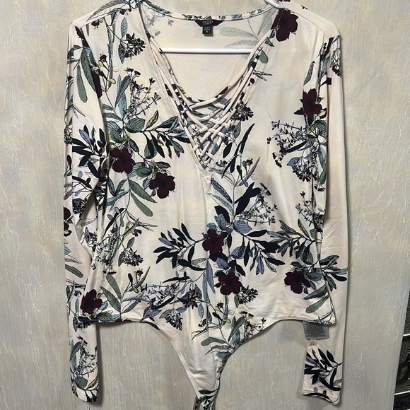 Guess Tops - GUESS Bodysuit, Floral, Size XL